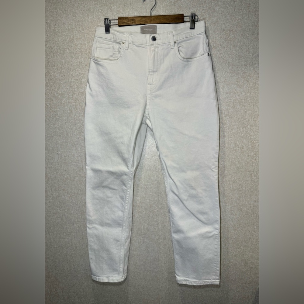 Everlane Bone White High Rise Straight Leg Jeans Coastal Grandma Size 30 R